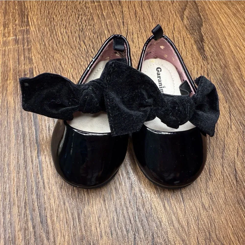 Pink black ivory baby girl formal dress shoes size 2 bows flowers 3-6 months